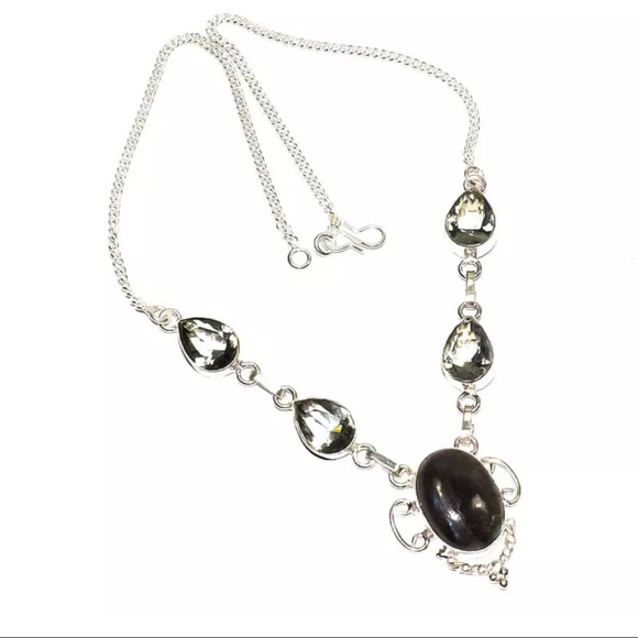 New Labradorite Gemstone 925 Silver Necklace - Picture 4 of 4